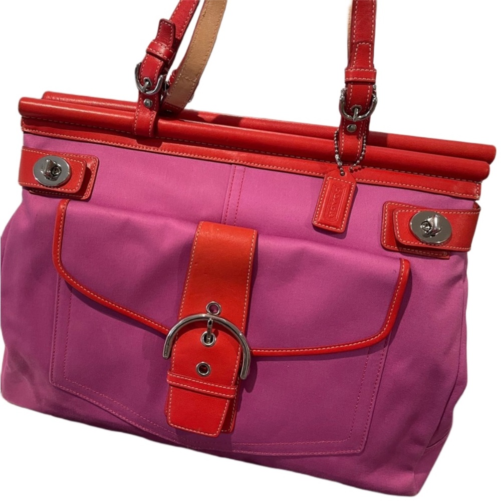 Y2K VINTAGE COACH ‘Hampton Turnlock Carryall’ Limitd Ed Satchel,Rare/Unique 🔥 - Picture 4 of 7